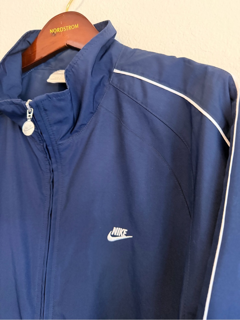 Nike Men's full zip windbreaker water-repellant Jacket, lined, navy blue size L - Picture 11 of 11